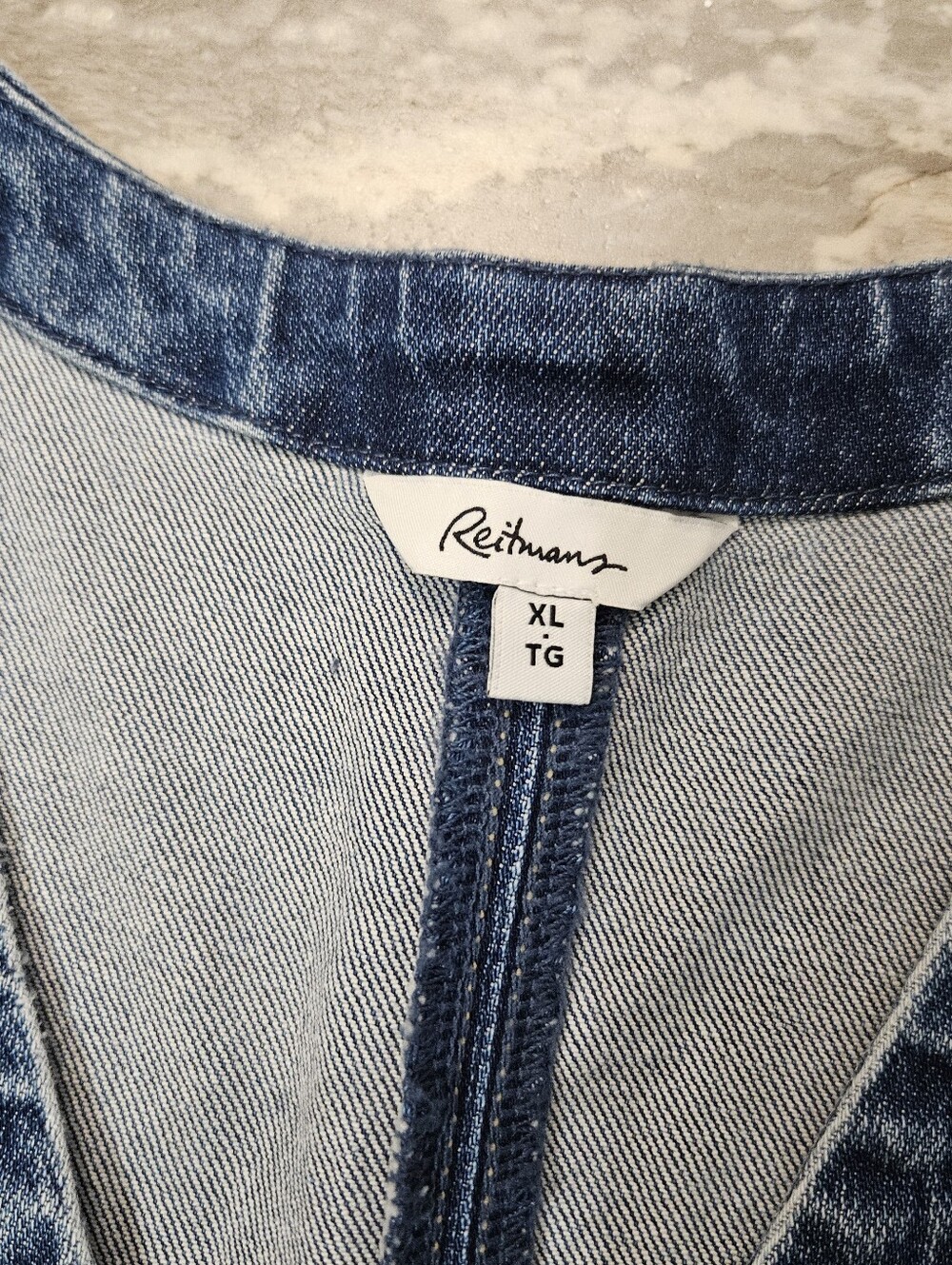 NWOT Reitmans Sleeveless Buttoned-Down Denim Mini Dress. Blue. V Neck. XL. - Picture 6 of 9